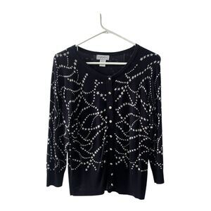 Carmen Black Cardigan with white stars